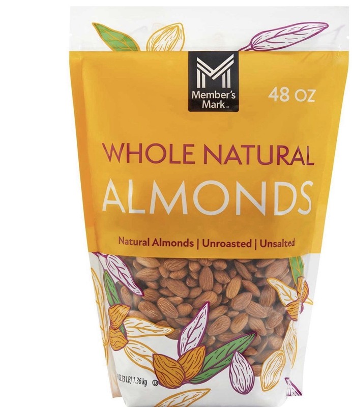 3 lbs Member’s Mark Natural Whole Almonds (48 oz) – NEW FRESH!