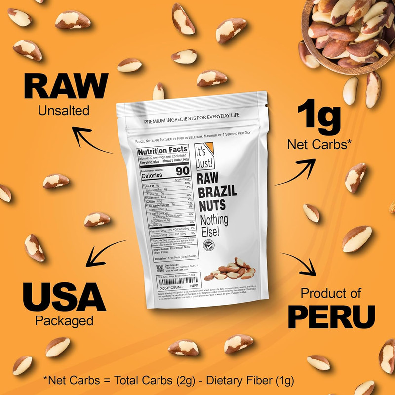 It'S Just - Raw Brazil Nuts, 2Lb, Unsalted, Non-Gmo, Keto Friendly, Vegan, No PP gallery