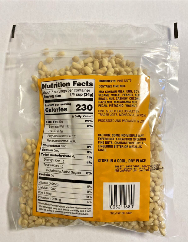 New Trader Joe's Dry Toasted Pignolias Pine Nuts 8oz gallery
