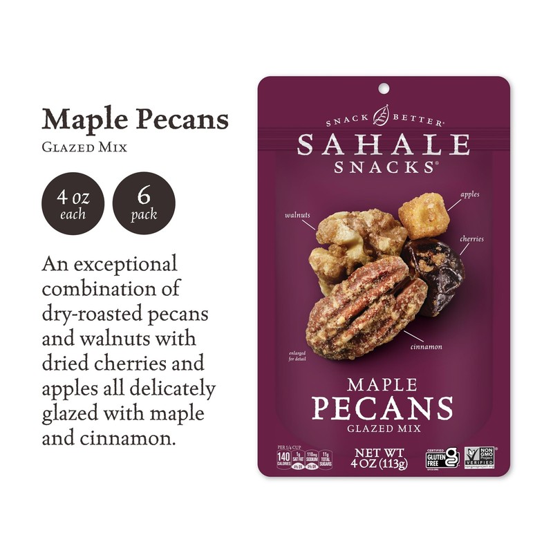 Maple Pecans Glazed Mix 4 Ounces Pack of 6 gallery
