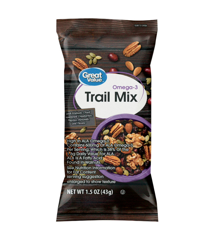 (5 pack) Great Value Omega-3 Trail Mix, 1.5 oz, 8 Count gallery