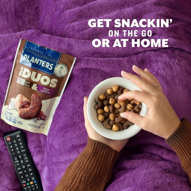 Nut Duos, Flavored Nuts Snack Pack - Cocoa Cashews & Espresso Hazelnuts 5oz gallery
