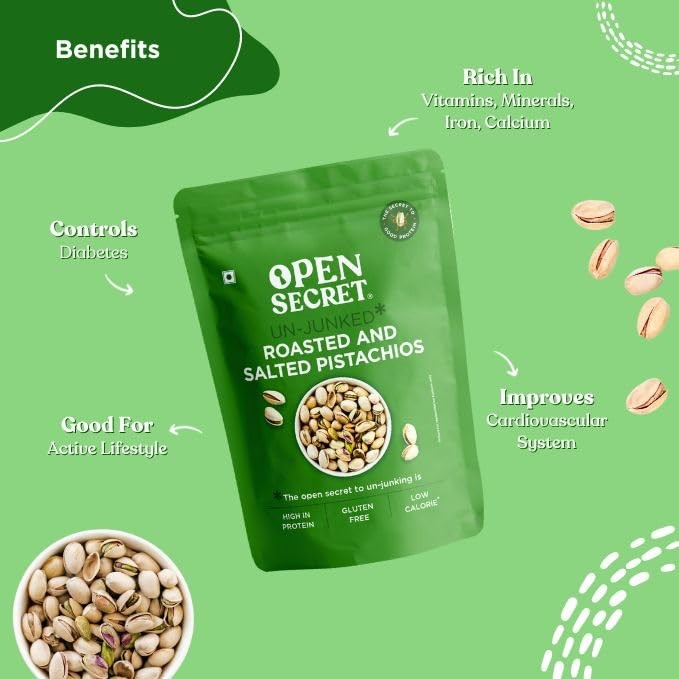 Open Secret Premium Pistachio 200g | Roasted Salted Pista | Healthy Dry Fruit gallery