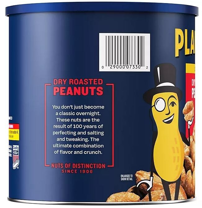 Planters Salted Dry Roasted Peanuts Canister (52 oz.) -2pk gallery