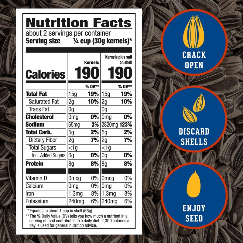 Roasted Salted Jumbo Sunflower Seeds, Keto-Friendly, 5.25 Oz, 12 Pack gallery