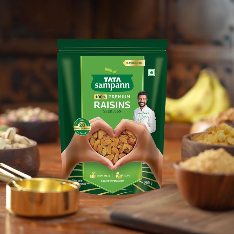 Tata Sampann Green Raisins 200g | Seedless Kishmish | Premium Dry Fruits Snack gallery