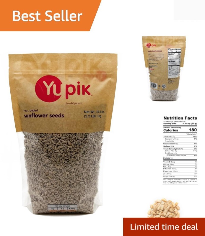Raw Sunflower Seeds, Shelled, 2.2 lb 35.3oz, Kosher, Gluten-Free, Unsalted Su...