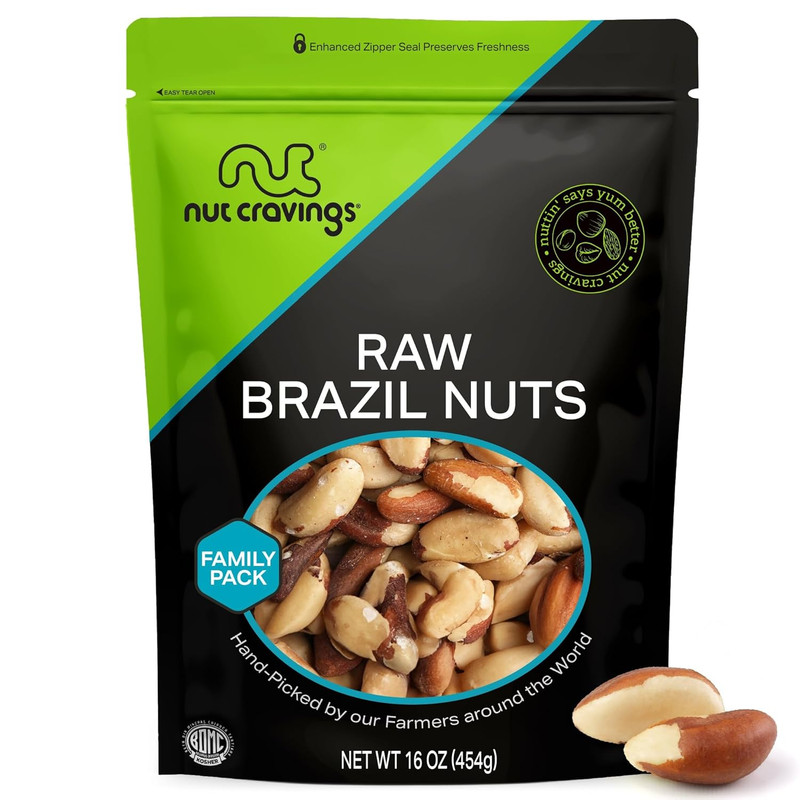 – Raw Brazil Nuts, Unsalted, No Shell, Whole, (16Oz – 1 LB) Bulk Nuts Packed Fre