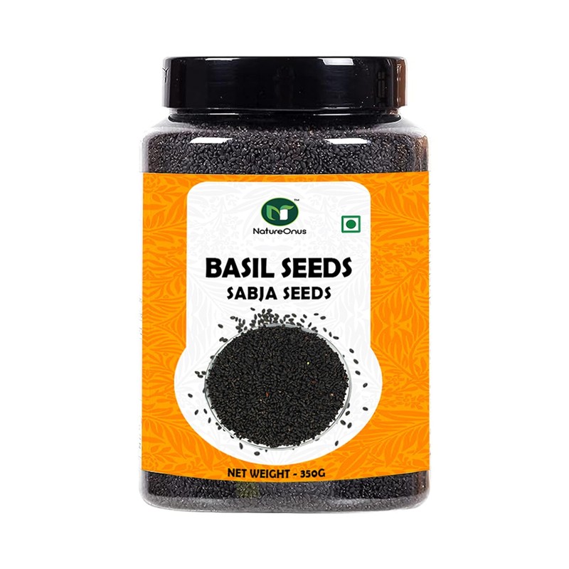 NatureOnus Basil Seeds Sabja | High Fibre Omega 3 | 350g