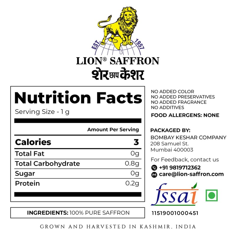 Lion Brand Kashmiri Mongra Saffron 2g |Premium Kesar | Cooking, Biryani & Sweets gallery
