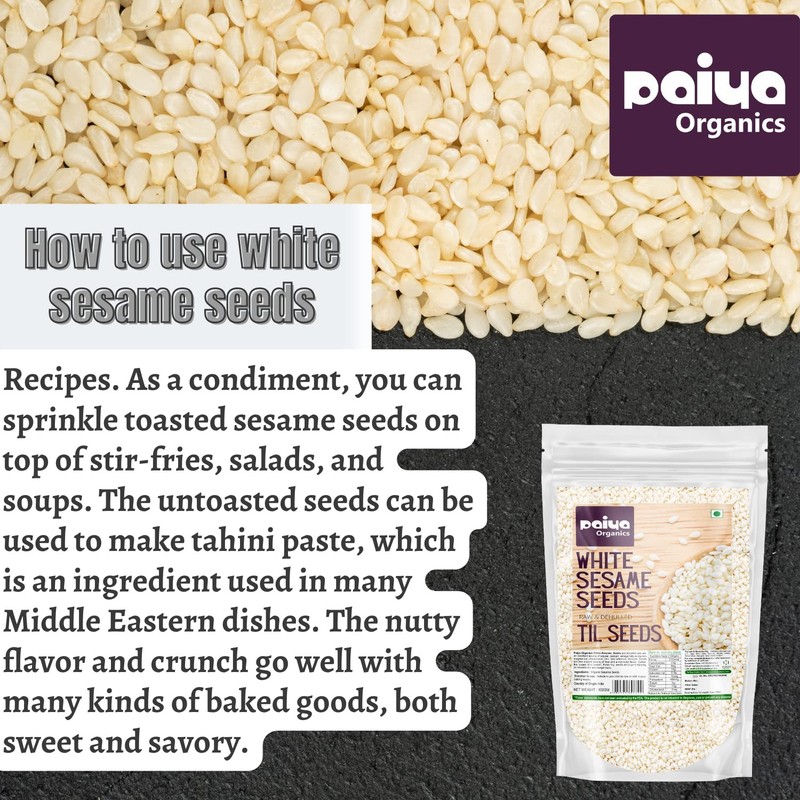 Paiya Organics White Sesame Seeds 200gm Each Set Of 2 gallery
