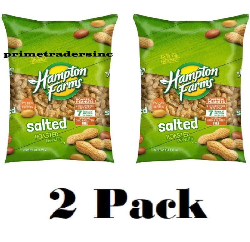 2-Pack Hampton Farms Salted In-Shell Peanuts – 5 lbs. Each. Free Shipping