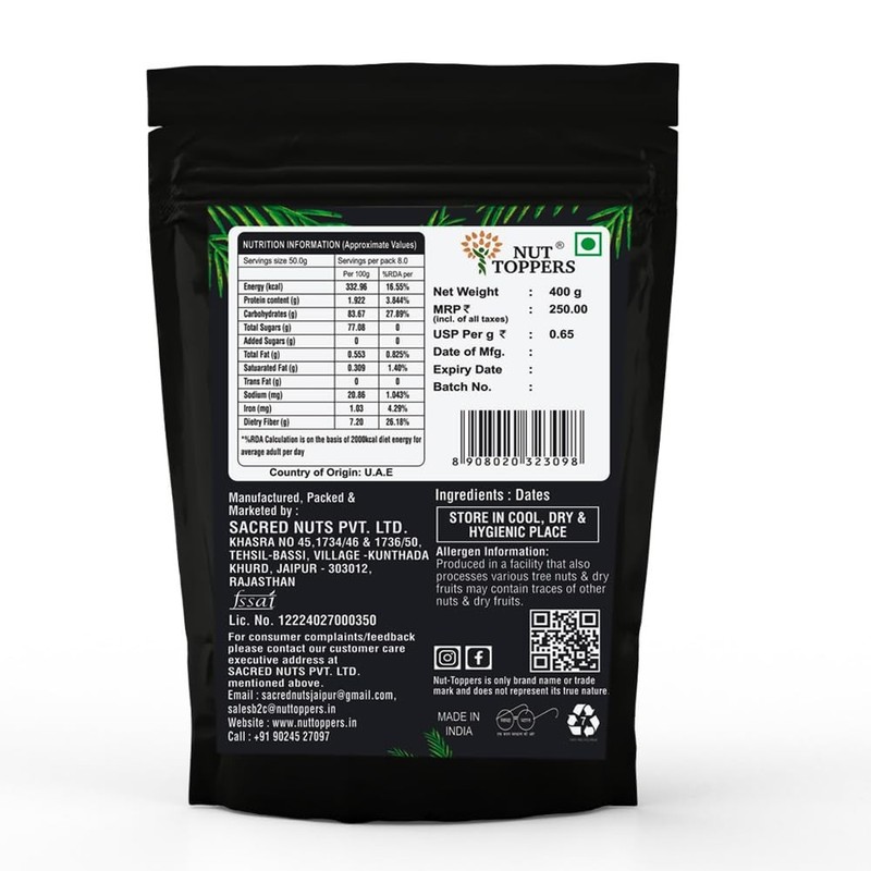 Nut Toppers Saudi Dates 2�400g | Premium Khajoor Dry Fruits Pack gallery