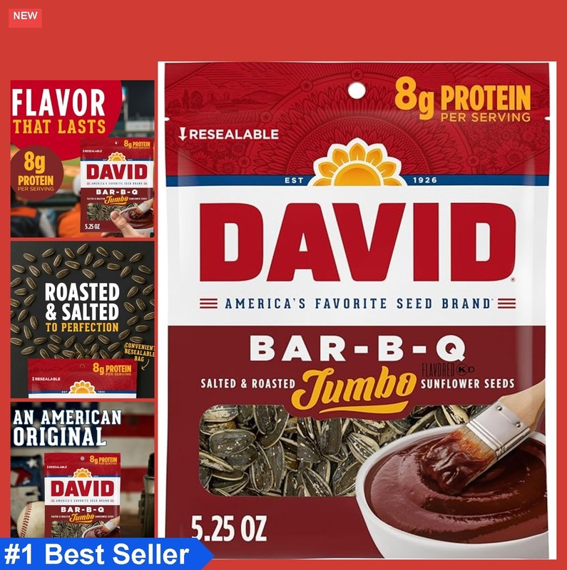 Jumbo Sunflower Seeds Bar-B-Q Flavor 5.25 Oz Bag Roasted Salted Snack