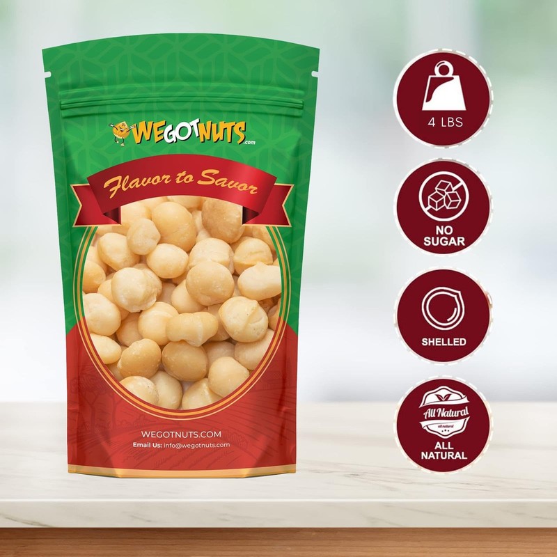 Raw Deluxe Macadamia Nuts 4 lbs Shelled & Unsalted Premium Quality Kosher R... gallery