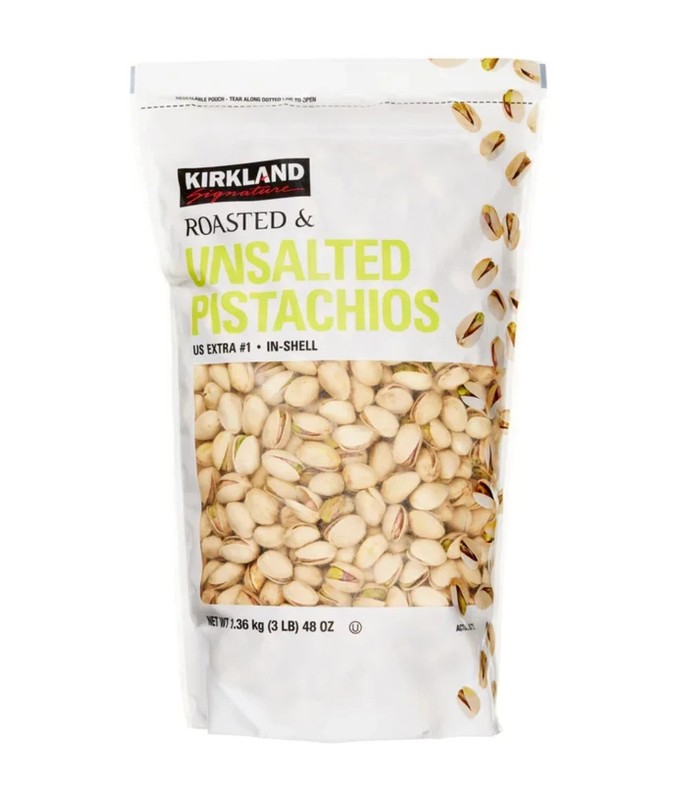 Kirkland Unsalted In-Shell Pistachios 3 lb Fresh Premium Nuts Bulk Bag