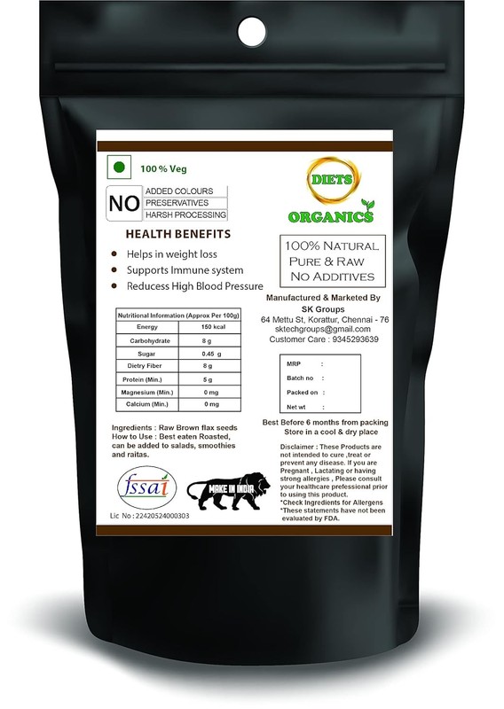 Diets Organics Flax Seeds 400gm gallery