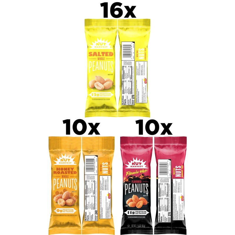 , 3 Flavor Peanuts Variety Pack, Individual Bags (36 Pack) gallery