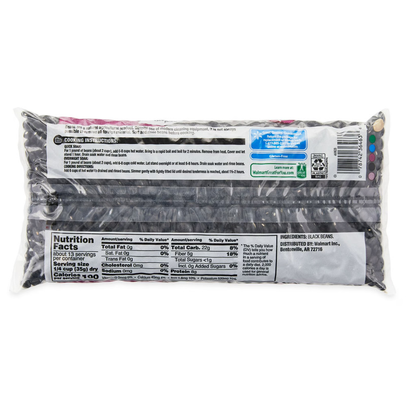 (8 pack) Great Value Black Beans, 1 lb gallery