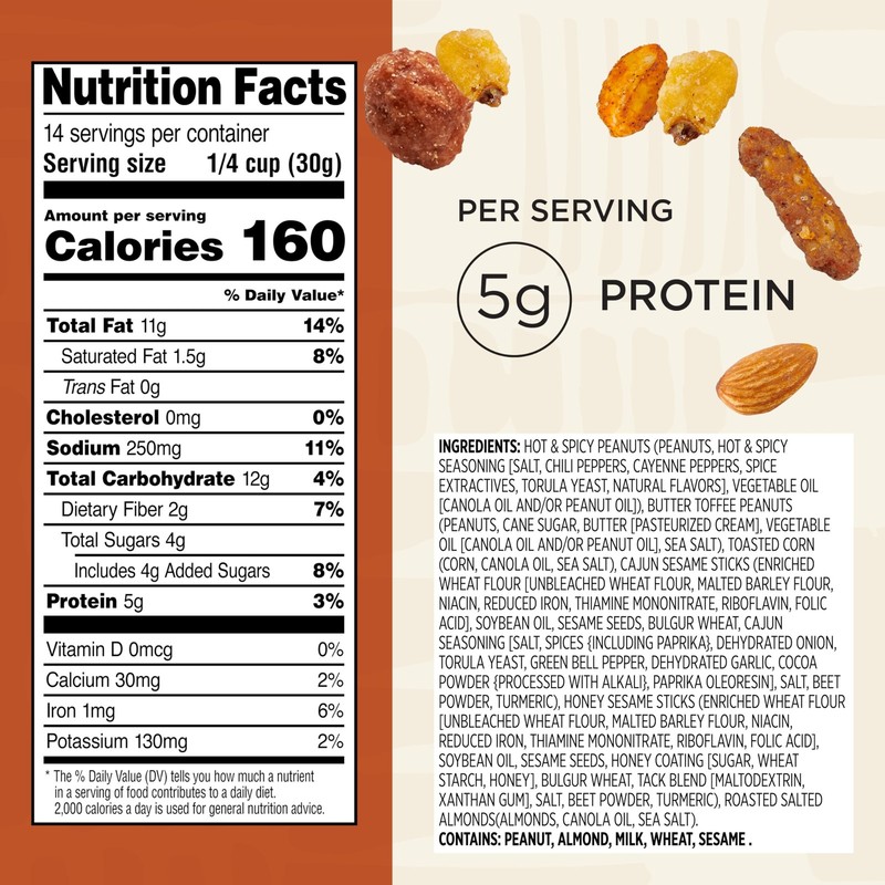 Cajun Style Snack Mix with Hot and Spicy Peanuts, Butter Toffee Peanuts, Toas... gallery