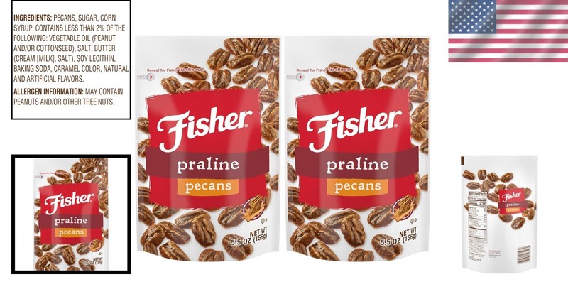 Mammoth Candied Pecans, 5.5 oz, Praline Flavor, Pack of 2 gallery