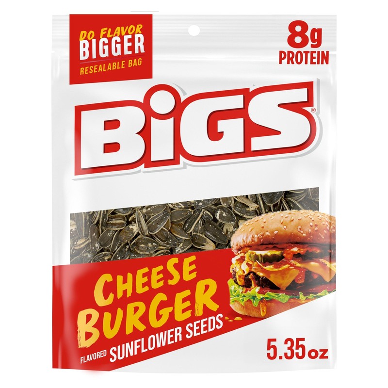 BIGS Sunflower Seeds, Cheeseburger 5.35 Ounce (Pack of 12), Cheese Burger