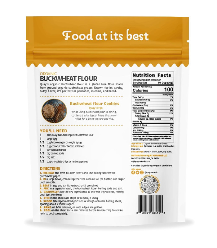 Quay Naturals Organic Buckwheat Flour, 2Lbs | Gluten-Free, Non-Gmo, Vegan | USA gallery