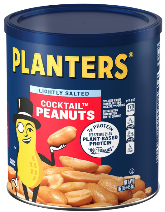 PLANTERS Salted Cocktail Peanuts, Party Snacks, Plant Based Protein 16oz 1 gallery