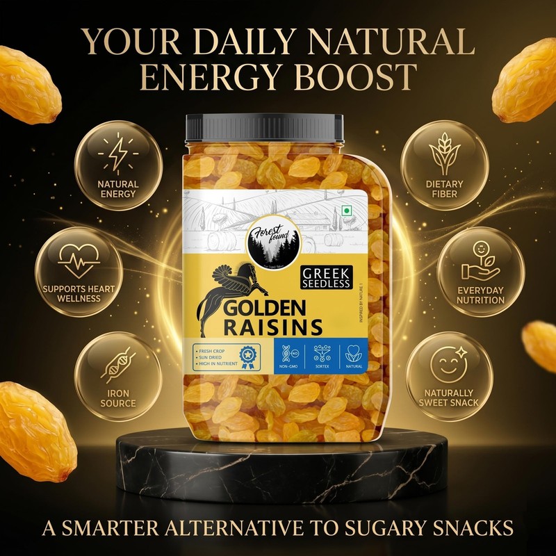 Forest Found Golden Seedless Raisins 500g | Dried Kishmish No Seeds gallery