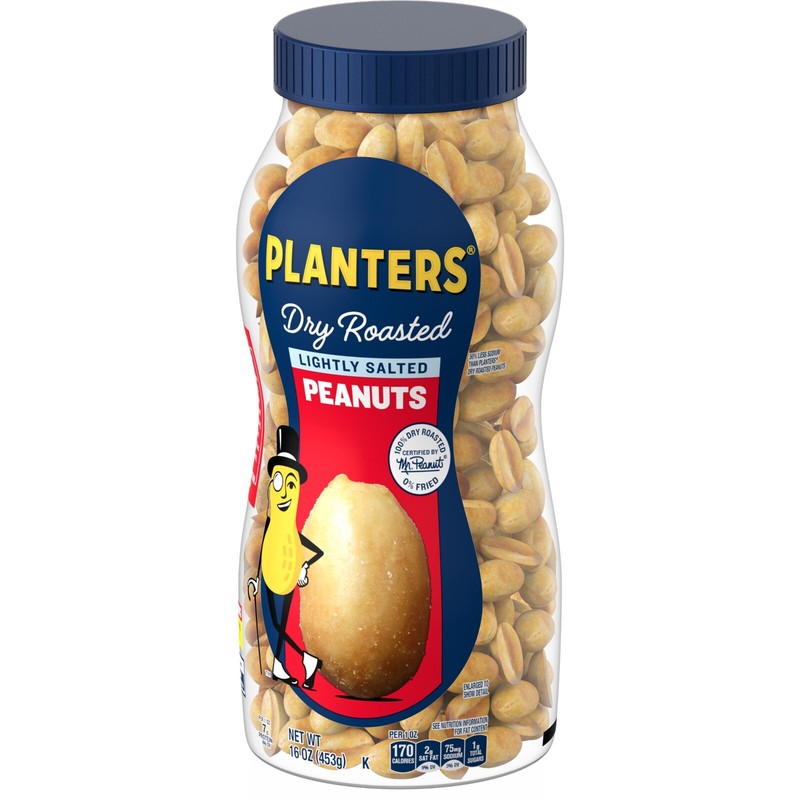 PLANTERS Lightly Salted Dry Roasted Peanuts Snacks Plant Based Protein 16oz gallery