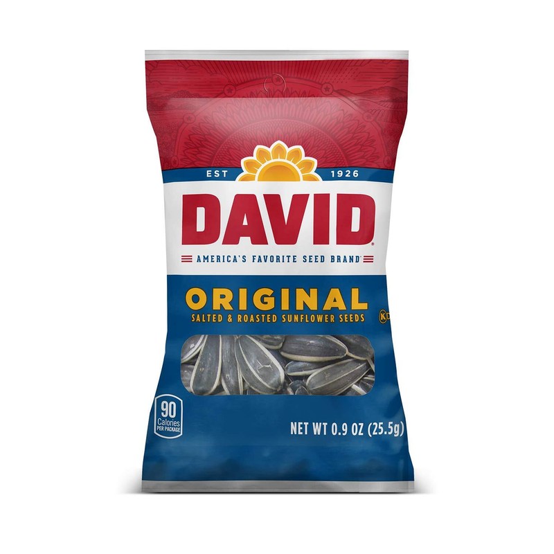 DAVID SEEDS Roasted and Salted Original Sunflower Seeds, 0.9 oz, 36 Count