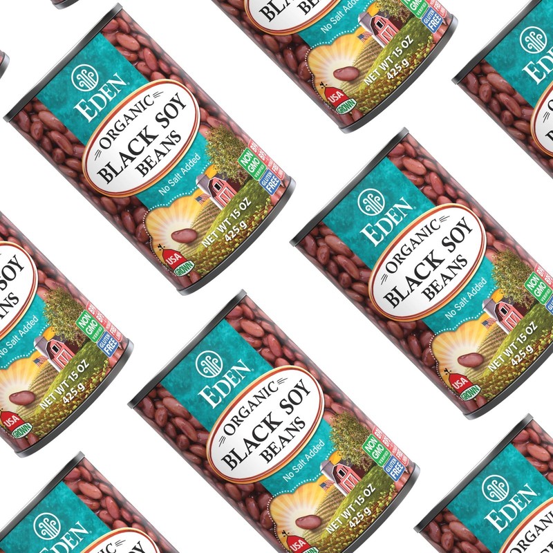 Organic Black Soy Beans - No Salt Added, 15oz Cans, Pack of 12 - Healthy Protein gallery