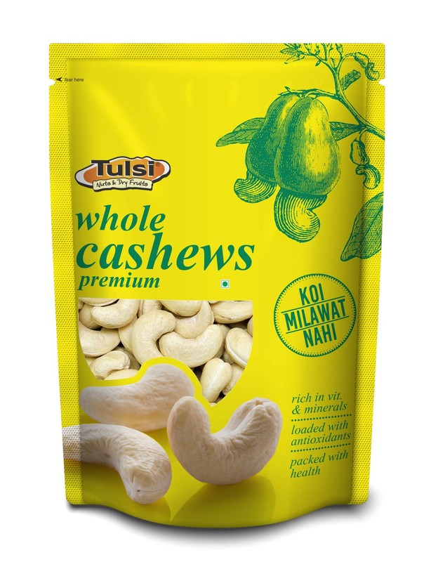 Tulsi Premium Cashews W320 200g | Raw Whole Kaju | Protein & Fiber Rich