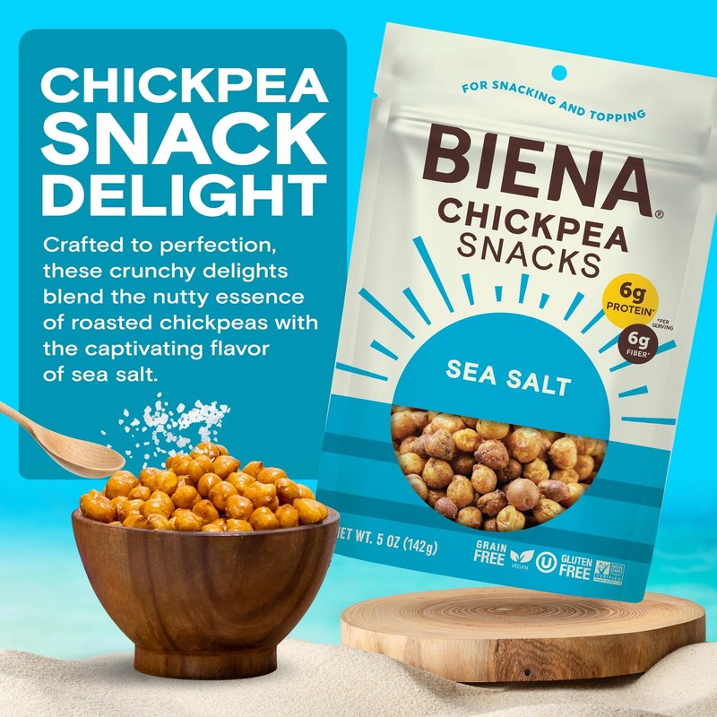 Sea Salt Roasted Chickpeas 8 Pack Gluten Free Vegan Snack 5 Ounce gallery
