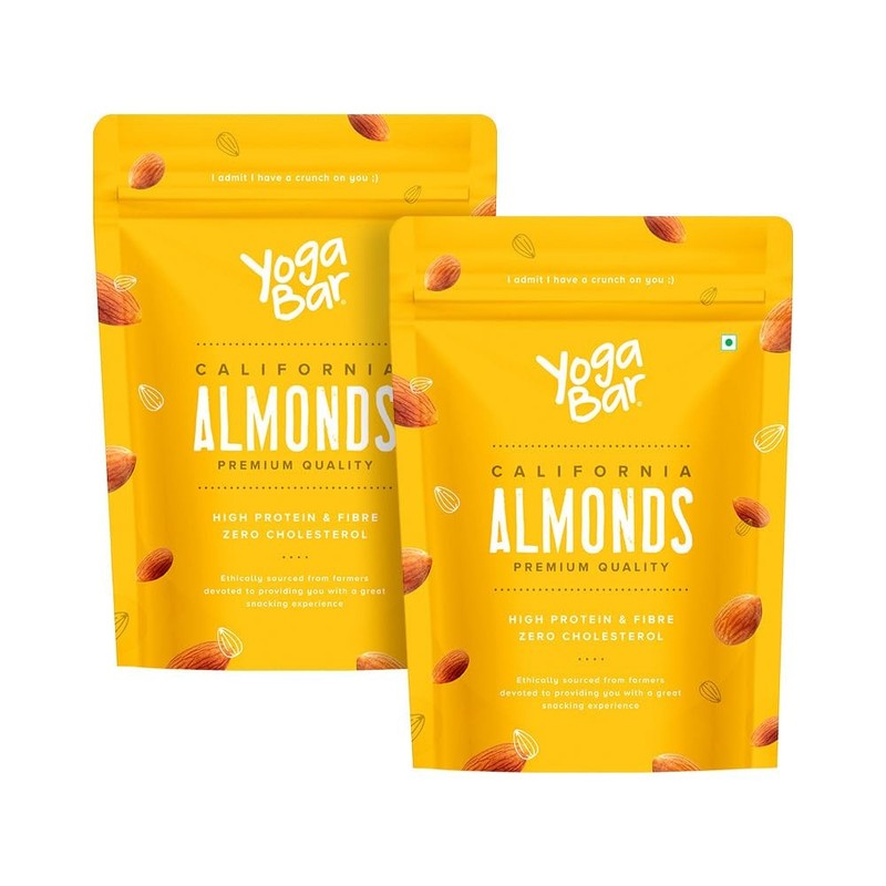 Yogabar Premium California Almonds 1kg | Crunchy Badam | Protein & Fibre gallery