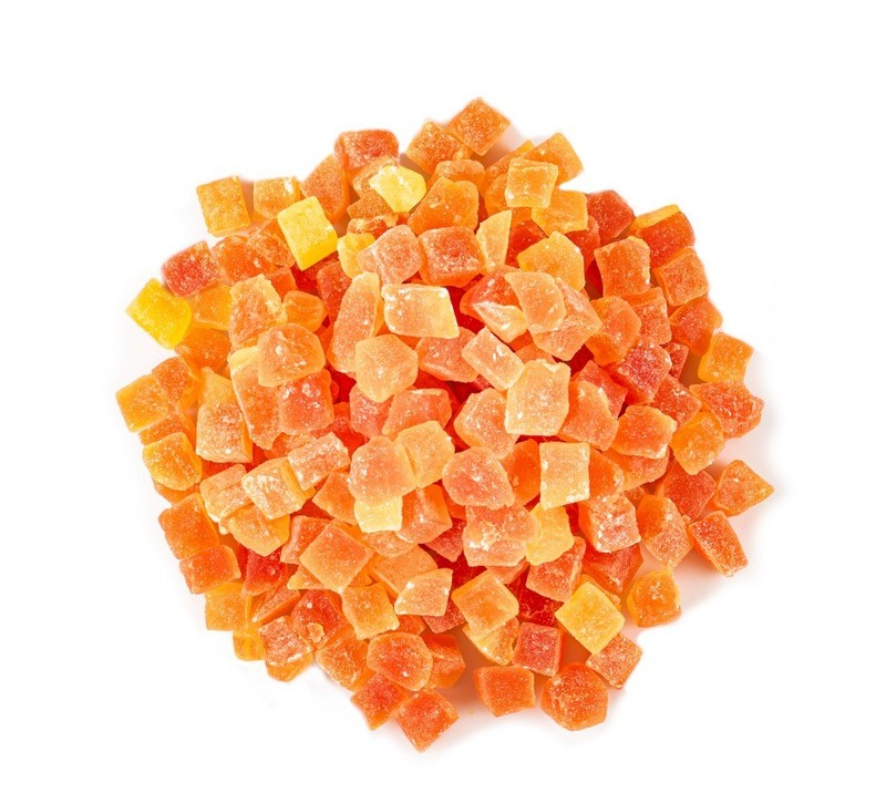 Sweetened Yummy Dried Papaya Dices Resealable Bag 11oz.to 30 lbs.by AgroSun