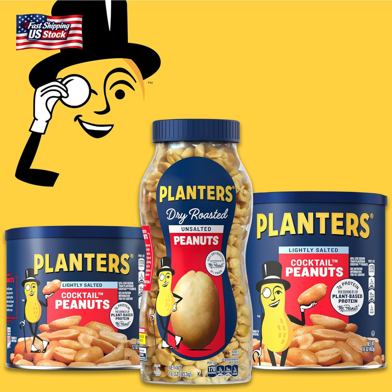 Planters Unsalted Dry Roasted Peanuts, 35 Ounce gallery
