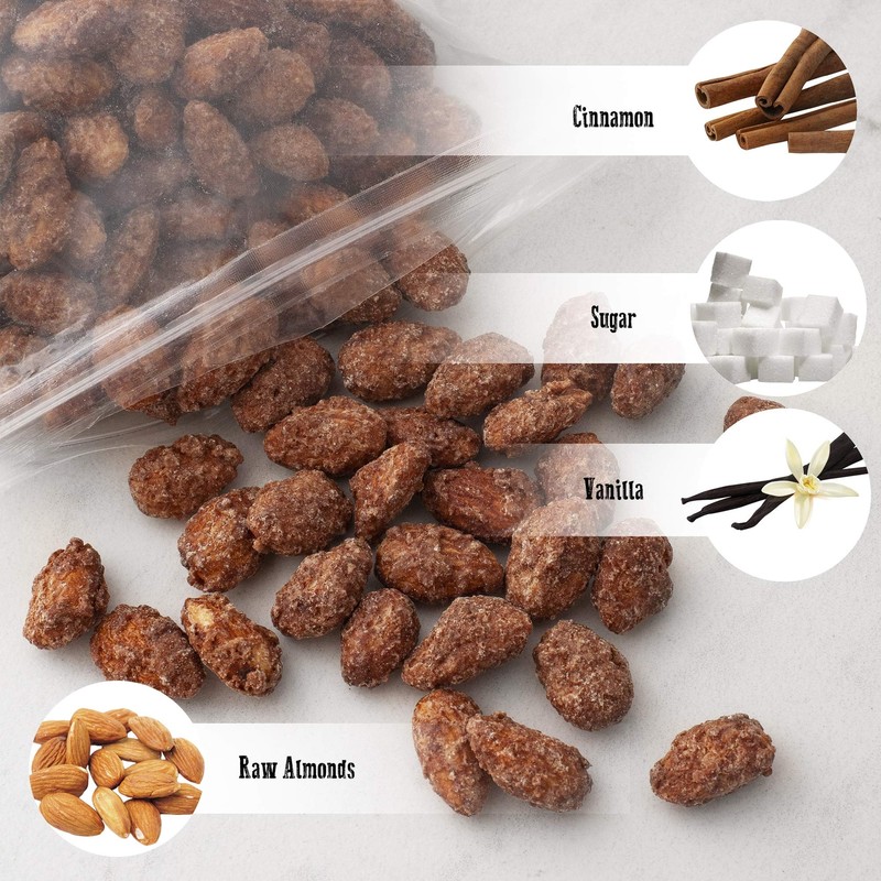 Cinnamon Roasted Almonds 24 oz 1.50 lb - Candied Almonds Glazed with Cinnamon... gallery