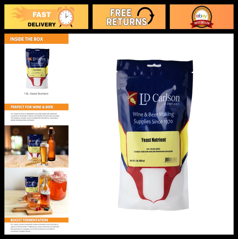 Premium Yeast Nutrient 1lb - Essential for Brewing, Fermentation & Baking