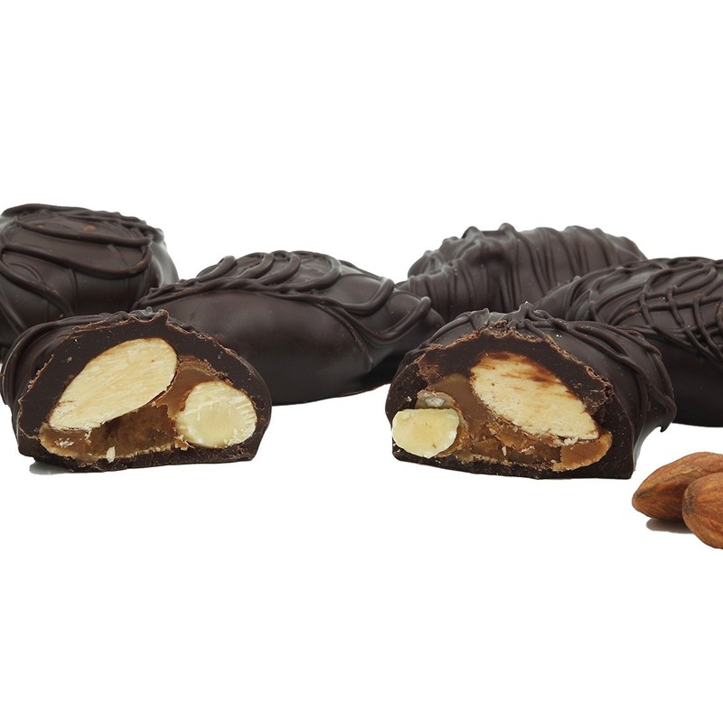 Philadelphia Candies Almondettes Caramel Almond Clusters, Dark Chocolate 1 Pound