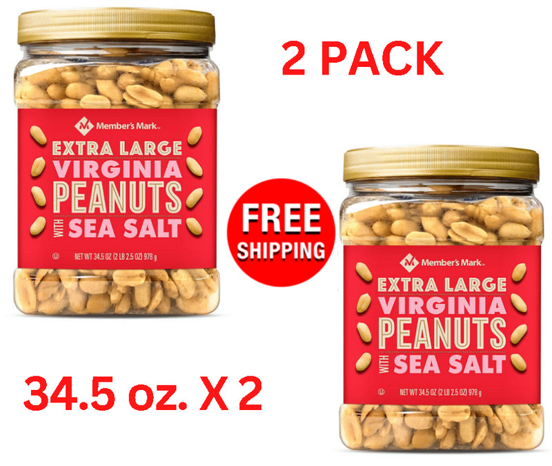 Member's Mark Extra Large Virginia Peanuts 34.5 oz. 2 PACK