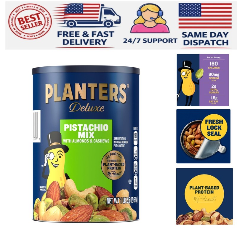 Pistachio Lovers Nut Mix: Salted Gourmet Blend with Almonds & Cashews – 18.5oz