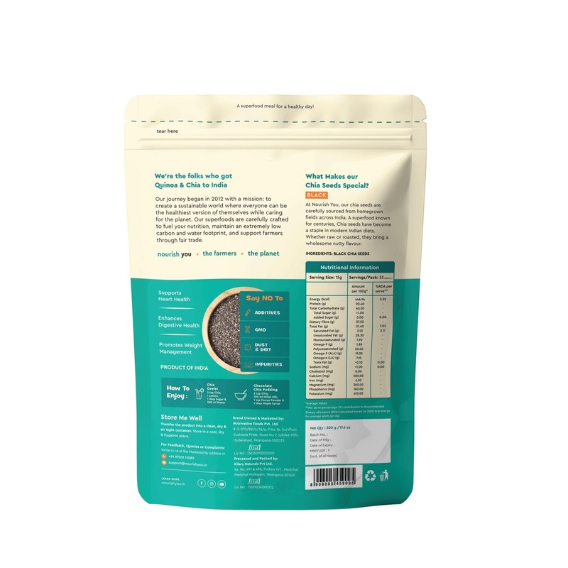 Nourish You Chia Seeds 500g | Omega-3, High Fiber, Protein & Healthy Snack gallery