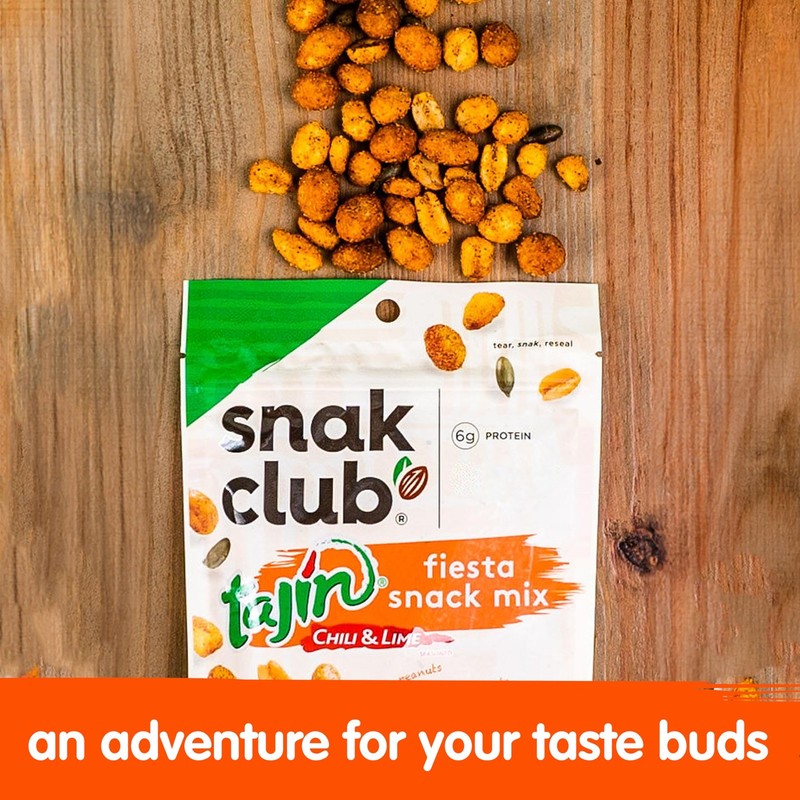 Snak Club Tajin Fiesta Snack Mix, Chili & Lime Flavored Peanuts, Pepitas & Corn, gallery