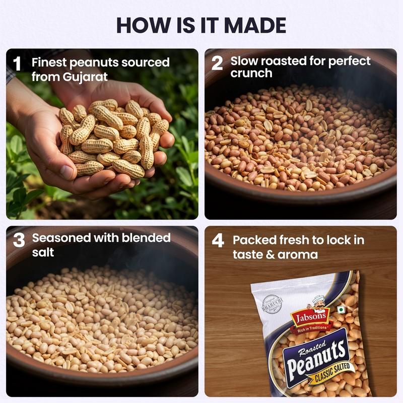 Jabsons Roasted Peanuts 6x160g | Classic Salted Moongfali | Gluten-Free Snack gallery
