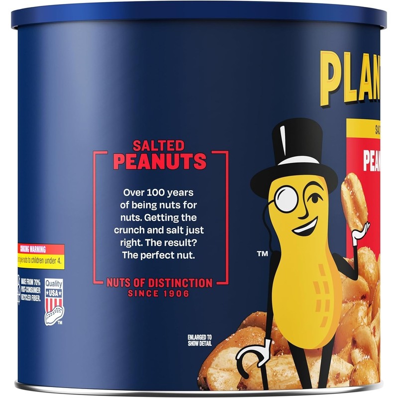 Nutritious 56 oz Canister of Roasted Salted Peanuts - 7g Protein Per Serving gallery