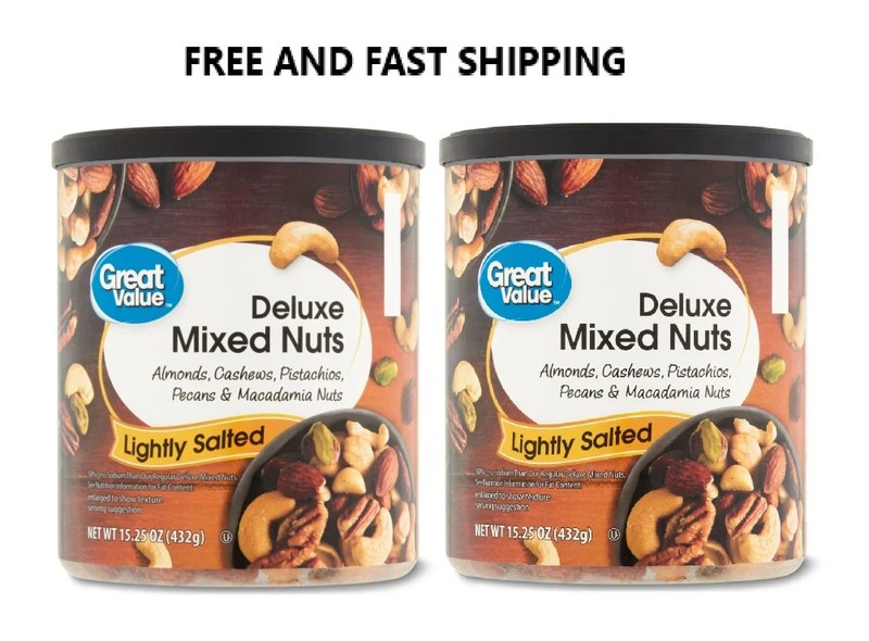Great Value Lightly Salted, Deluxe Mixed Nuts, 15.25 oz