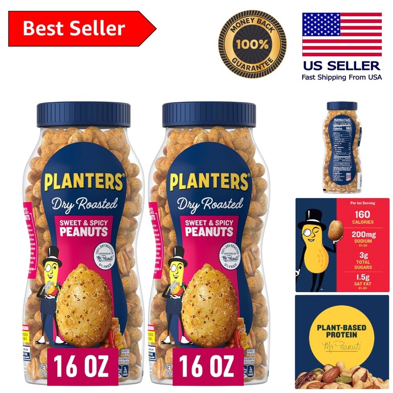 Irresistibly Crunchy Sweet and Spicy Peanuts – Plant-Based Protein Pack of 2