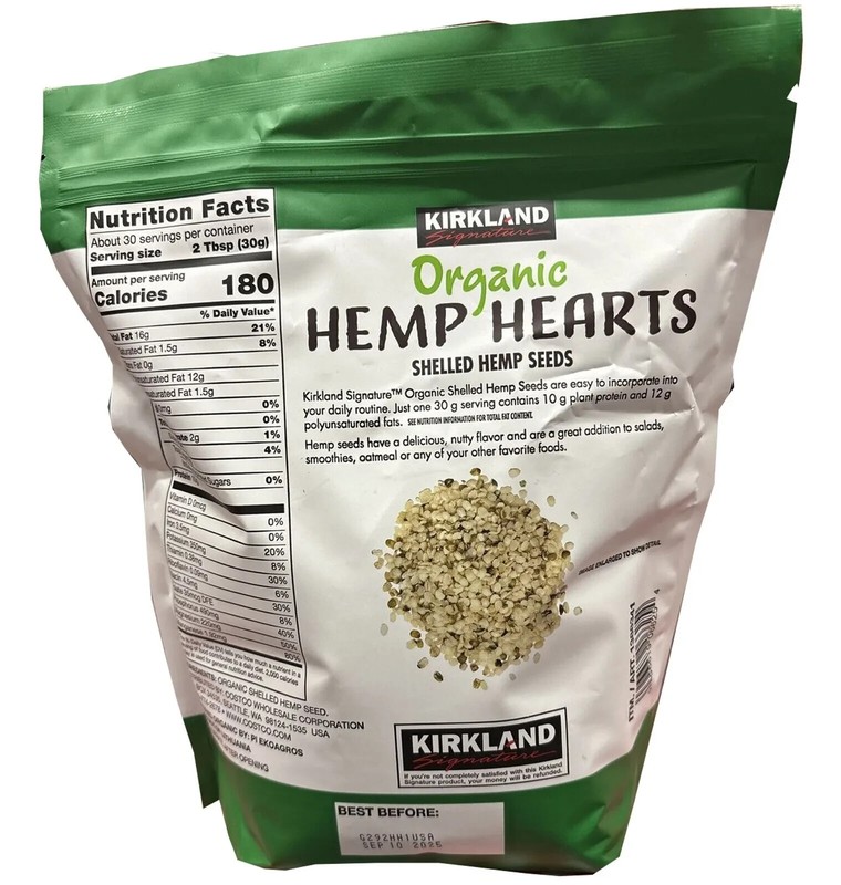 2 PACK - Kirkland Signature USDA Organic Hemp Hearts Shelled Seeds, 32 Ounce gallery