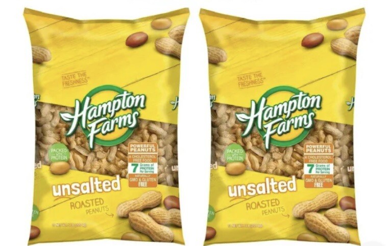 Hampton Farms Unsalted Roasted In-Shell Peanuts - 5lbs Each Bag 2ct